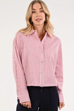 Nukus NKS02104 Blouse lange mouw Rood
