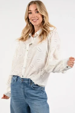 Nukus NKS02103 Blouse lange mouw Wit
