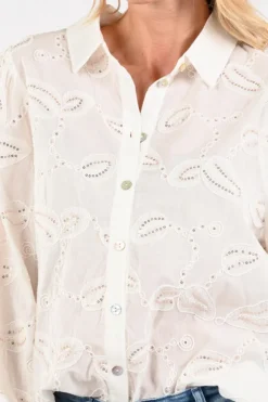 Nukus NKS02103 Blouse lange mouw Wit