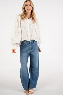 Nukus NKS02103 Blouse lange mouw Wit