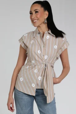 Nukus NKS01193 Blouse mouwloos Beige