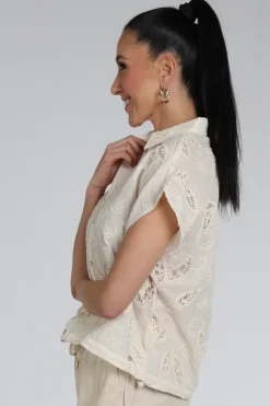 Nukus NKS02254 Blouse mouwloos Ecru