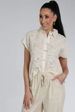 Nukus NKS02254 Blouse mouwloos Ecru