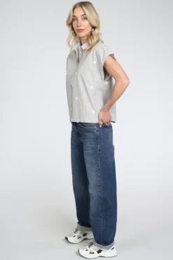 Nukus NKS02256 Blouse mouwloos Licht blauw