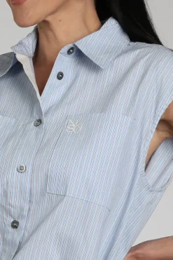 Nukus NKS01155 Blouse mouwloos Licht blauw