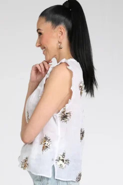 Nukus NKS01166 Blouse mouwloos Off white
