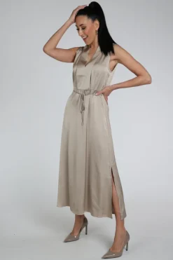 Nukus NKS14018 Jurk lange mouw Taupe