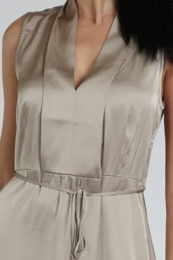 Nukus NKS14018 Jurk lange mouw Taupe