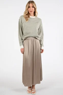Nukus NKS09075 Rok wijd lang Taupe
