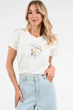 Nukus NKS04018 T-shirt korte mouw Off white
