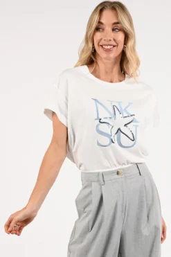 Nukus NKS04026 T-shirt korte mouw Off white