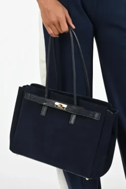 Ornella leder tas Tas Marine