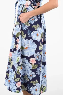 Oui 97172 Jurk korte mouw Marine