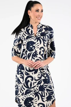 Oui 97496 Jurk korte mouw Marine