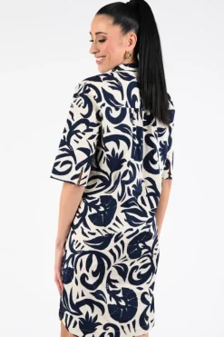 Oui 97496 Jurk korte mouw Marine