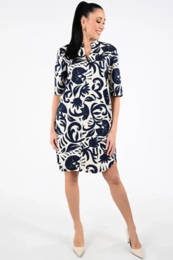 Oui 97496 Jurk korte mouw Marine