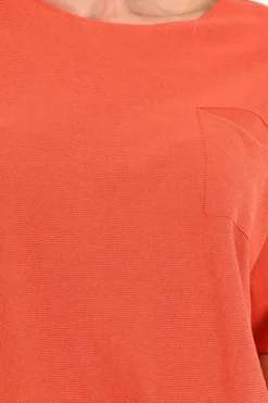 Oui 97242 Pull korte mouw Koraal