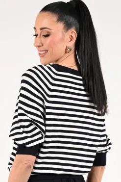 Oui 97427 Pull korte mouw Marine