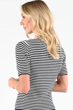 Oui 96490 Pull korte mouw Marine