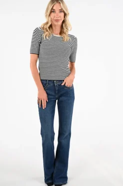Oui 96490 Pull korte mouw Marine