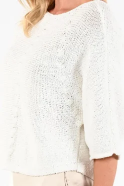 Oui 97252 Pull korte mouw Wit
