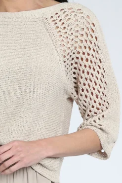 Oui 97270 Pull korte mouw Zand