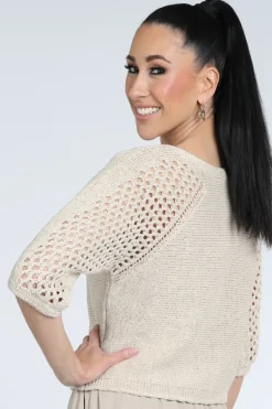 Oui 97270 Pull korte mouw Zand