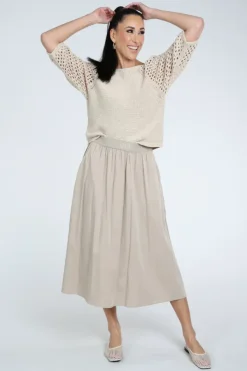 Oui 97270 Pull korte mouw Zand