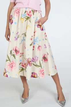 Oui 97098 Rok wijd lang Off white