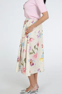 Oui 97098 Rok wijd lang Off white