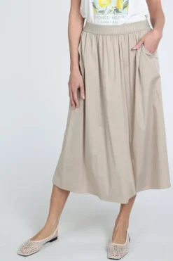 Oui 97301 Rok wijd lang Taupe