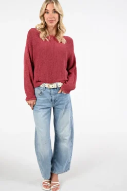 Oui 96440 Trui Donker rood