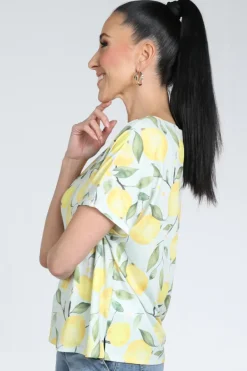 Oui 97536 T-shirt korte mouw Geel