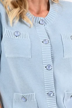 Oui 96613 Vest Licht blauw