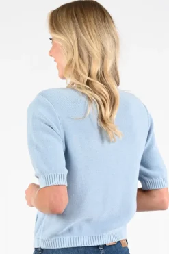Oui 96613 Vest Licht blauw
