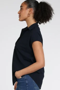Penn & Ink LYNN Blouse korte mouw Marine