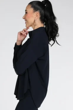 Penn & Ink Magda Blouse lange mouw Marine
