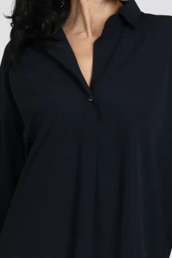 Penn & Ink Magda Blouse lange mouw Marine