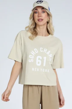 Penn & Ink S26F1839 T-shirt korte mouw Beige