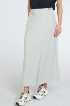 Penn & Ink S26T1247 Rok recht lang Licht grijs