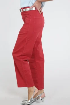 Penn & Ink S26Z851 Broek Donker rood