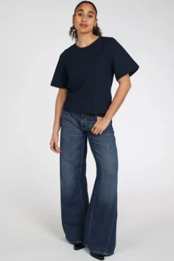 Pom Amsterdam SP9628 Blouse korte mouw Marine