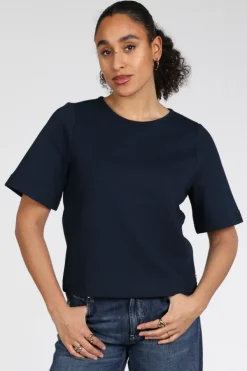 Pom Amsterdam SP9628 Blouse korte mouw Marine
