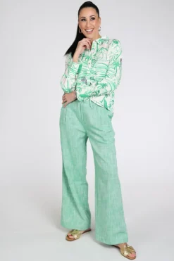 Pom Amsterdam SP9545 Blouse lange mouw Groen