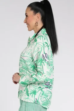 Pom Amsterdam SP9545 Blouse lange mouw Groen