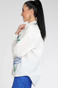 Pom Amsterdam SP9547 Blouse lange mouw Wit