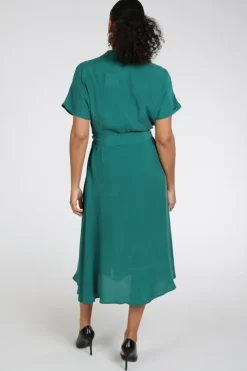 Pom Amsterdam SP9243 Jurk korte mouw Groen
