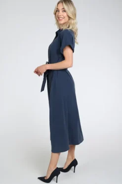 Pom Amsterdam SP9656 Jurk korte mouw Marine