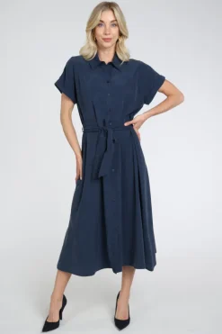Pom Amsterdam SP9656 Jurk korte mouw Marine