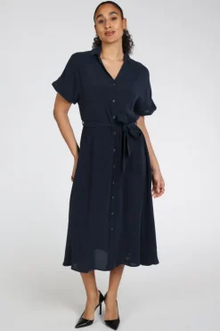 Pom Amsterdam SP9242 Jurk korte mouw Marine